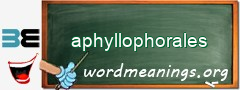 WordMeaning blackboard for aphyllophorales